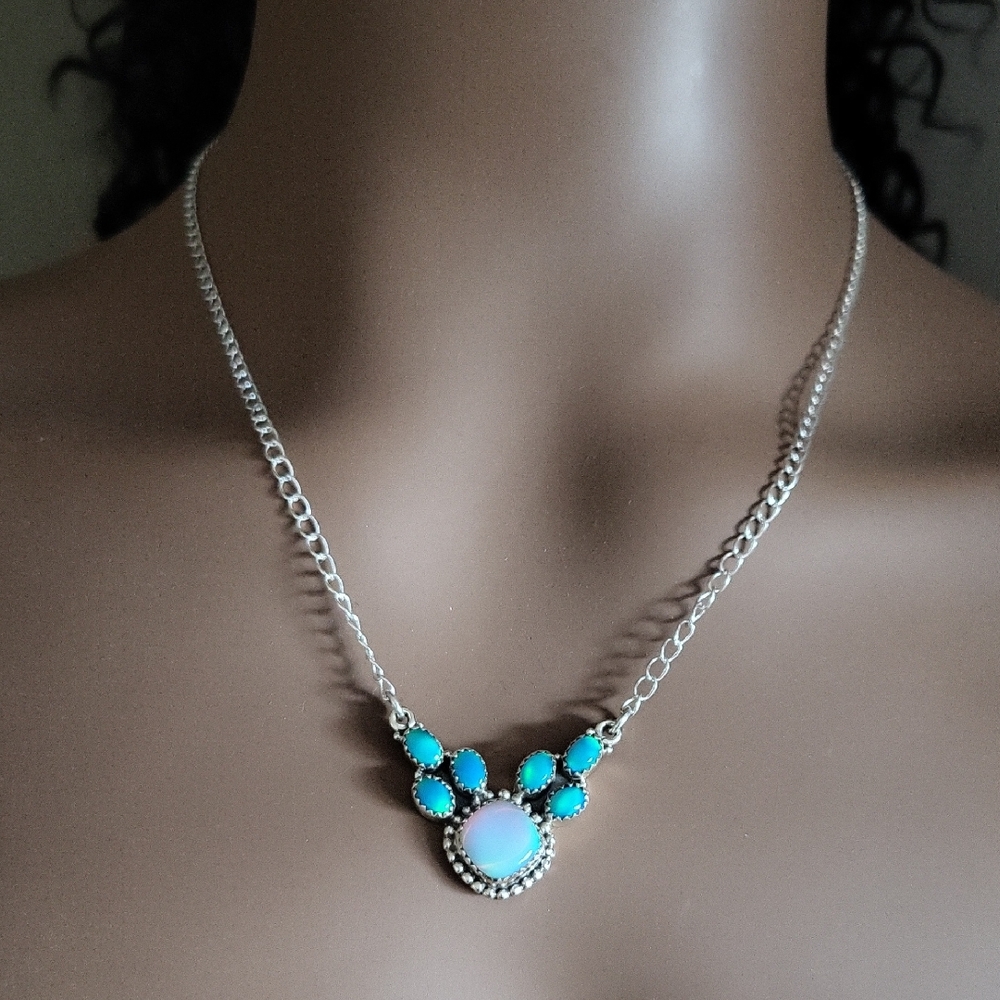 Elegant Sterling Silver and Turquoise Necklace